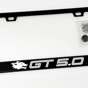 White Coyte mustang gt 5.0 schwarz Metall-Nummernschild Rahmen mit Schrauben und Kappen