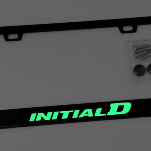 Glowing JDM TOFU Shop INITIAL D License Plate Frame Black Metal with Screws