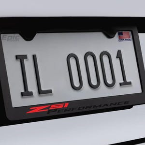 Cadre de plaque d'immatriculation rouge et noir C8 Corvette Z51 Performance Racing en métal en acier inoxydable