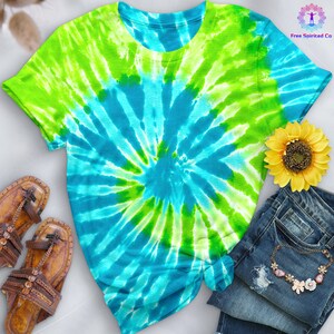 Green Spiral Tie Dye Tee