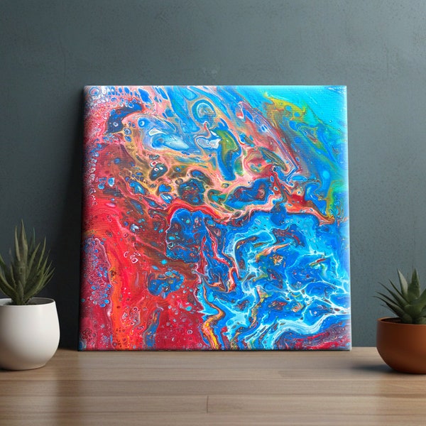 Acryl-Pourting-Leinwand, Pouring-Gemälde, Fluid-Malerei-Leinwand, abstrakte Acrylgemälde, Fluid-Acryl-Kunst, Pouring-Kunst