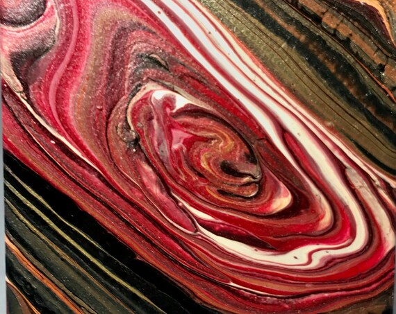 Trivet Red Resin Handmade Ceramic Tile Coaster Painted Artisan Made