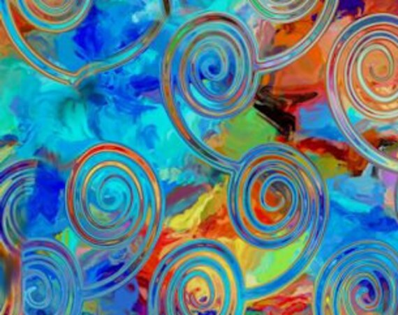 Luxurious Textile Soft Minky Blue Swirls Fabric Fiber Art Home Decor Craft Blanket