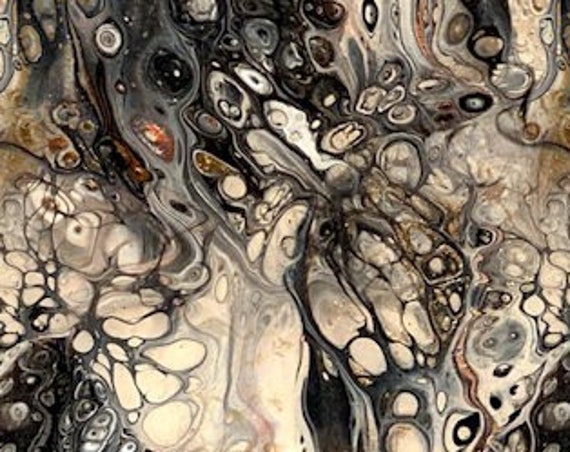 Velvet Upholstery Fabric Marble Swirls of NeutralTones Fiber Art Fiber Art