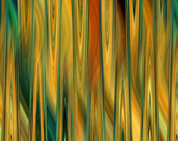 UNIQUE Handmade Golden Fall Wave Stripe Velvet Upholstery Fabric Shimmer Fiber Art Fabric