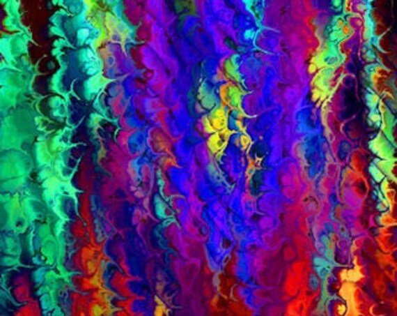 Variety Colors Brush Strokes Fashion Artist Hand Created Jersey Spandex Knit Fabric