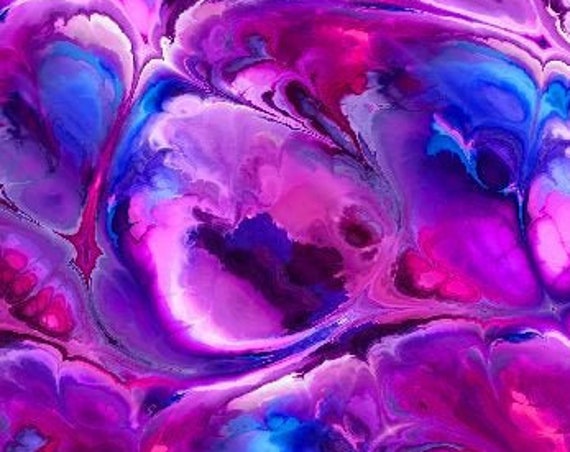 Marble Blue Purple Turquoise Marble Handmade Velvet Upholstery Fabric Fiber Art