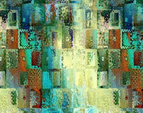 Brick Patchwork Handmade Artisan Textile Art Velvet Upholstery Fabric Reupholster Fiber Art