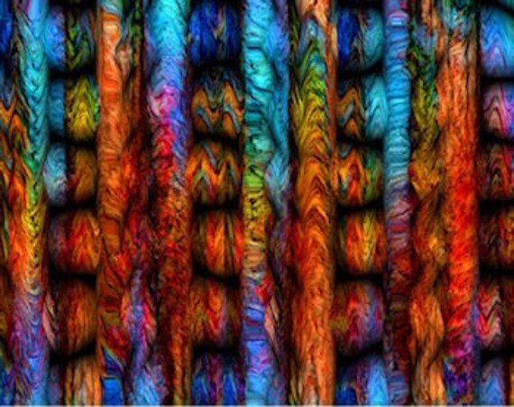 3 D Weave Artist Created Silky Satin Fabric Fiber Art Rich Unique Marble Large Panel