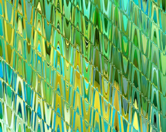 Blue Yellow Green Abstract Velvet Upholstery Fabric Butterfly Hand Made Fiber Art Fabric