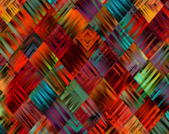 Checkerd One of a Kind Artist Created Lycra Knit Fabric By The Yard Athletic Apparel Swimwear Swim Suit