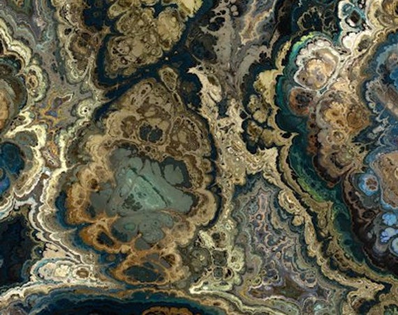 Marble Agate Modern Artist Created Lycra Knit Fabric By The Yard Athletic Apparel Swimwear