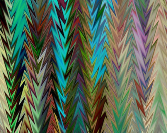 Artist Handmade Zig Zag Crepe De Chine Kaftan Fabric Apparel Sheer Home Decor