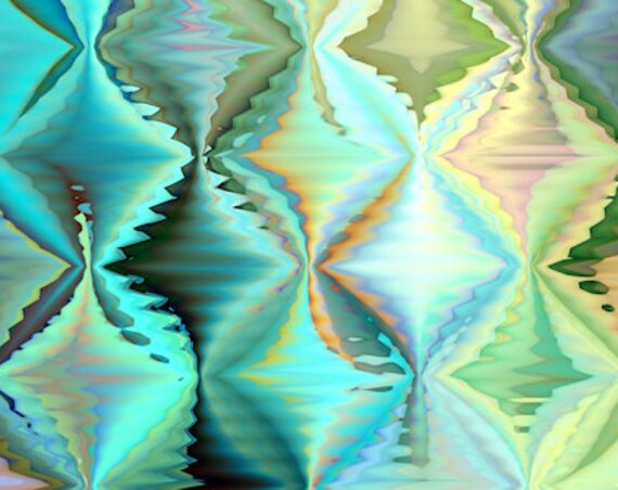 Pastels Diamond Blue Green Yellow Modern UNIQUE Handmade Velvet Upholstery Fabric Shimmer Fiber Art