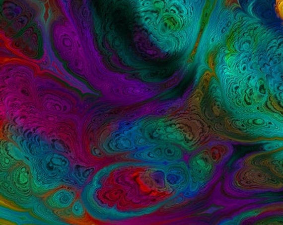 Artisan Made Marble Jeweltones Sateen Cotton Textile Fabric Vibrant Home Decor Drapery Pillows