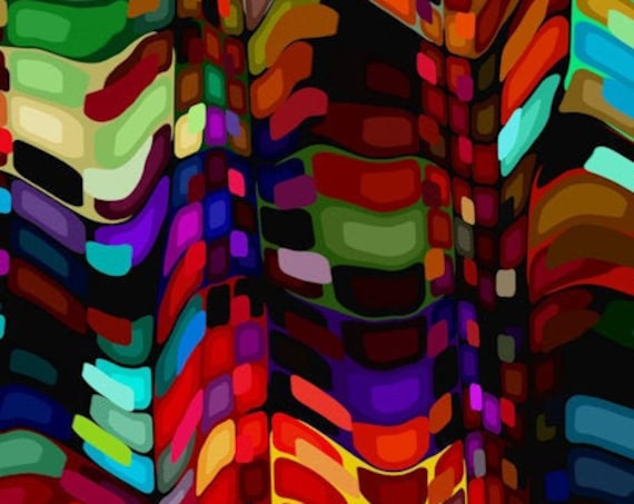 3D Modern Abstract Colorful Artisan Handmade Velvet Upholstery Fabric By The Yard