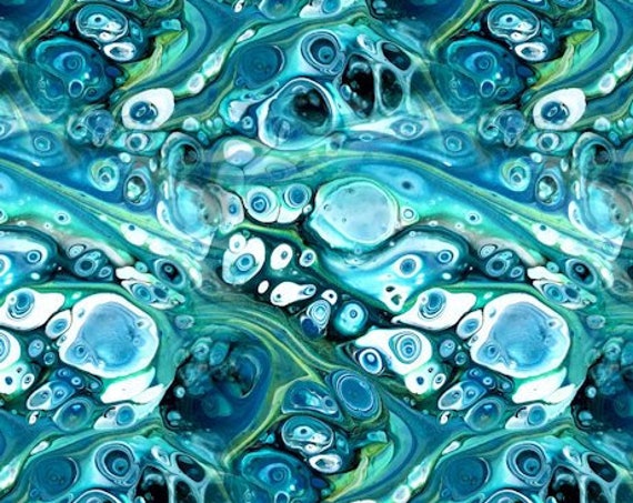 Blue Painting Artist Handmade Fabric Modern Sateen Cotton Textile Home Decor Drapery Pillows
