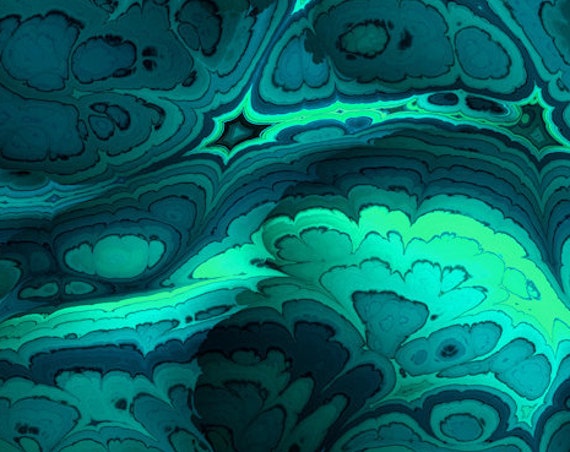 Teal Blue Green Abstract Handmade Artisan Textile Art Velvet Upholstery Fabric Fiber Art Fabric