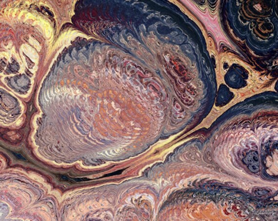 Hand Created Marble Burgandy Pink Velvet Upholstery Fabric Fiber Art Modern Fabric