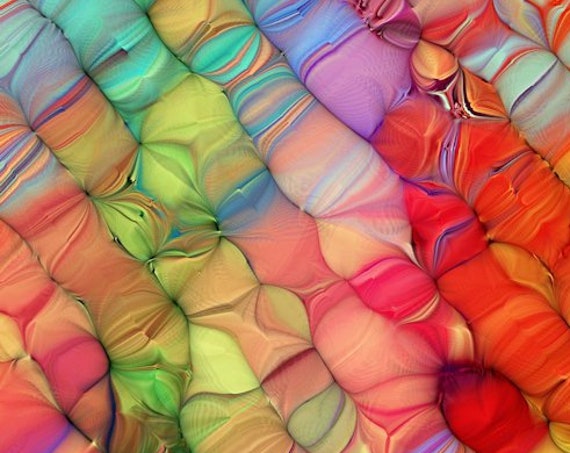 Vibrant Rainbow Colors Artist Created Lycra Knit Fabric By The Yard Athletic Apparel Swimwear Swim Suit