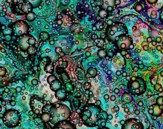 Bubbles Underwater Handmade Artisan Textile Jersey knit Spandex Fabric