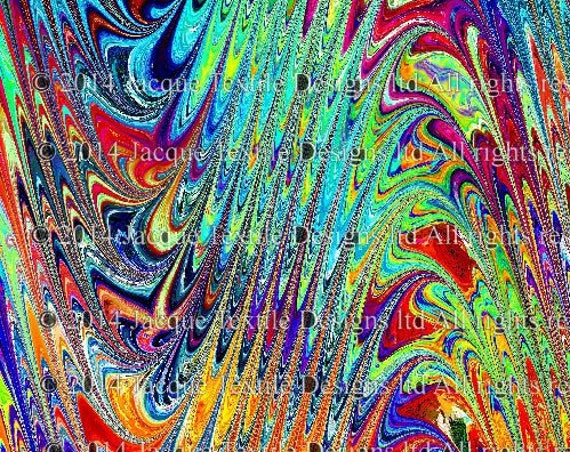 Feathers Stream of Colors Handmade Lycra Knit Fabric By The Yard Athletic Apparel Swimwear Swim Suit