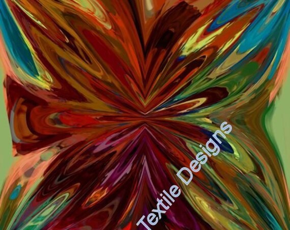 Hand Created Large Abstract Flower Velvet Upholstery Fabric Re-Upholster Cushion Modern