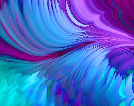 Ocean Waves Blue Purple Handmade Artisan Textile Art Velvet Upholstery Grade Fabric Fiber Art