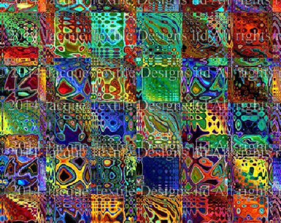 Patchwork Artist Handmade Lycra Knit Fabric By The Yard Athletic Apparel Swimwear Swim Suit