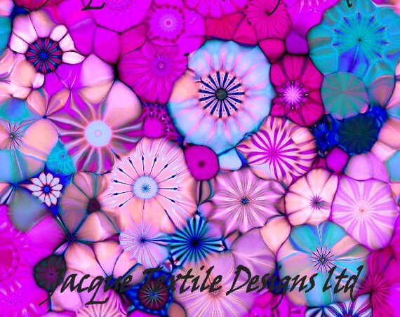 Pink Purple Blue Handmade Velvet Upholstery Fabric Kaleidoscope Shimmer Fiber Art Fabric