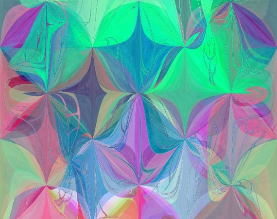 Pastel Abstract Artist Made Chiffon Kaftan Fabric Fashion Spring Apparel Sheer Home Decor
