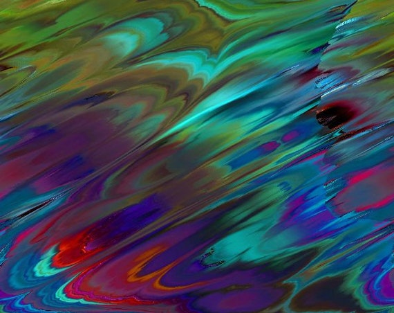 Handmade Artisan Textile Art Velvet Upholstery Fabric Fiber Art Fabric Colorful Flames Brilliant