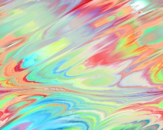 Designer Artist Created Lycra Knit Fabric Paint Strokes Athletic Dance Swimwear Swim Suit