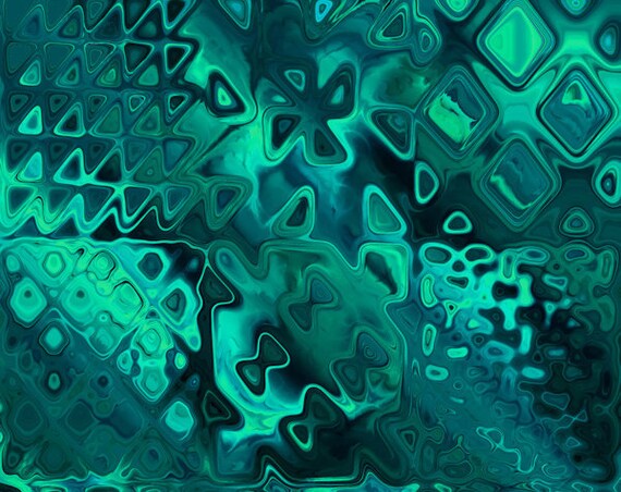 UNIQUE Handmade Teal Green Velvet Upholstery Fabric Shimmer Fiber Art Fabric