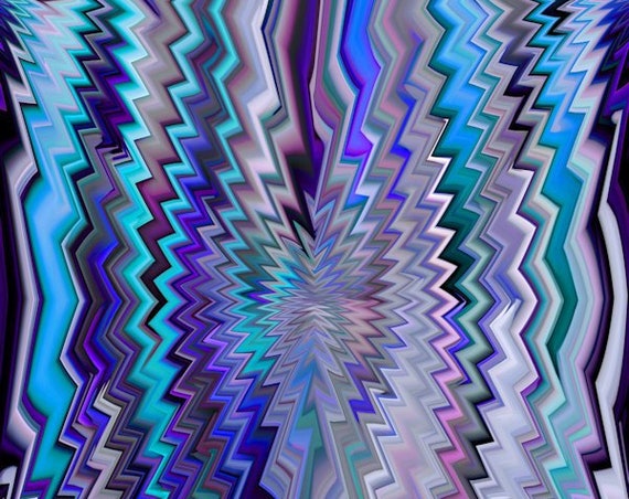 Purple Blue Vibrations Artisan Made Sateen 100% Cotton Textile Fabric Home Decor Drapery Pillows