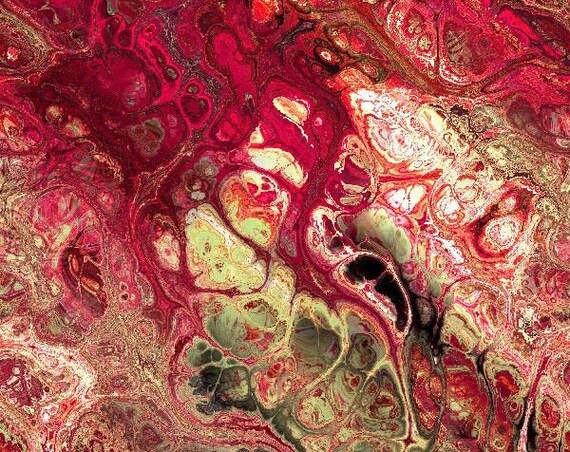 Minky Fabric Red Pink Marble Soft Luxurious Blanket Fabric Fiber Art