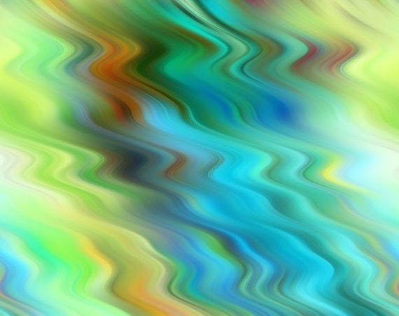 Artisan Created Satin Fabric By The Yard Fiber Art Fabric Pastel Stripe Watercolor