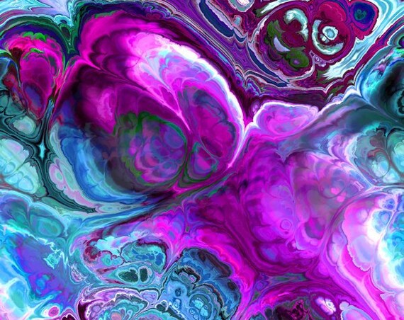 Purple Violet Blue Artist Handmade Lightening Strikes chiffon Caftan Fabric Apparel Semi Sheer Home Decor