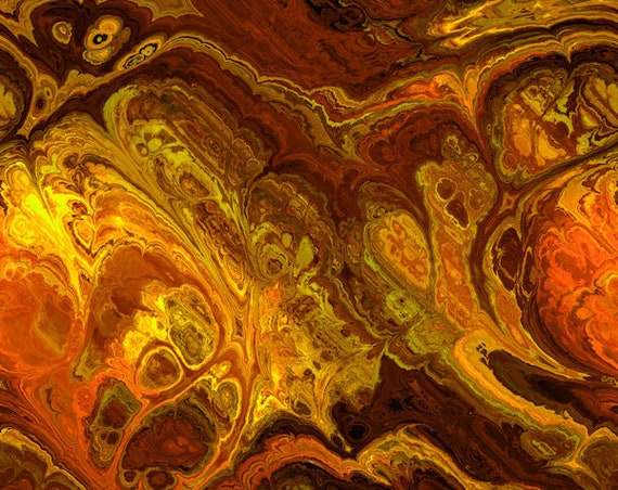 Handmade Marble Pumpkin Rich Fall Artisan Textile Art Velvet Upholstery Fabric Fiber Art Fabric