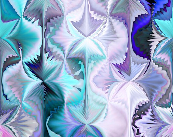 Teal Purple Blush Artist Created Lycra Knit Fabric By The Yard Athletic Dance Swimwear Swim Suit