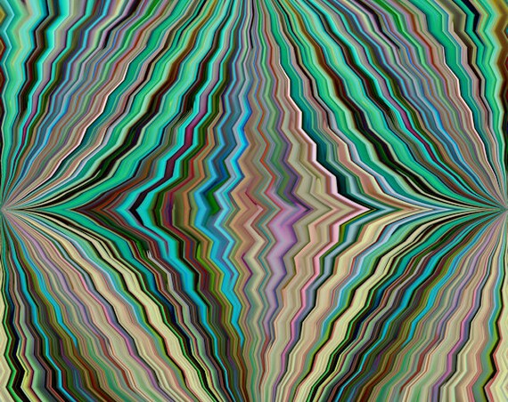 ZigZag Geen Mix UNIQUE Handmade Green Jade Velvet Upholstery Fabric Shimmer Fiber Art Fabric