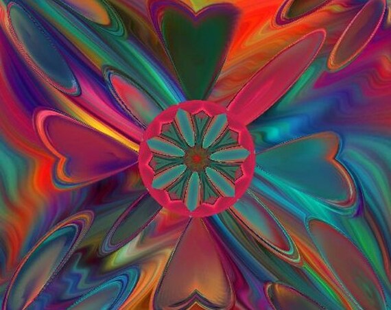 Colorful Abstract Flower Artisan Created Lycra Knit Fabric By The Yard Athletic Apparel Swimwear Swim Suit