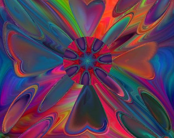 Textile Artist Made Lycra Knit Fabric Abstract Flower By The Yard Athletic Apparel Swimwear Swim Suit