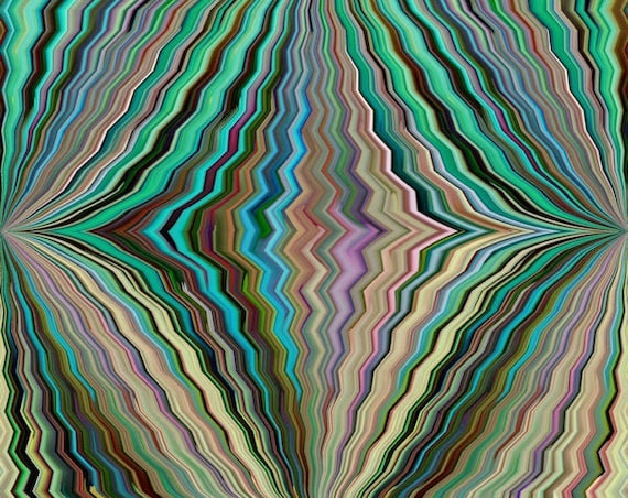 Zig Zag Art Artist Created Cotton Canvas Fabric Commercial Grade Upholstery