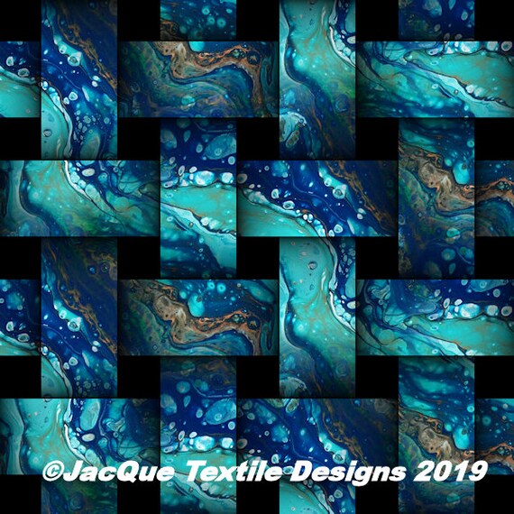 Turquiose Weave Blue Green Unique Artist Handmade Crepe De Chine Caftan Fabric Apparel Sheer Home Decor