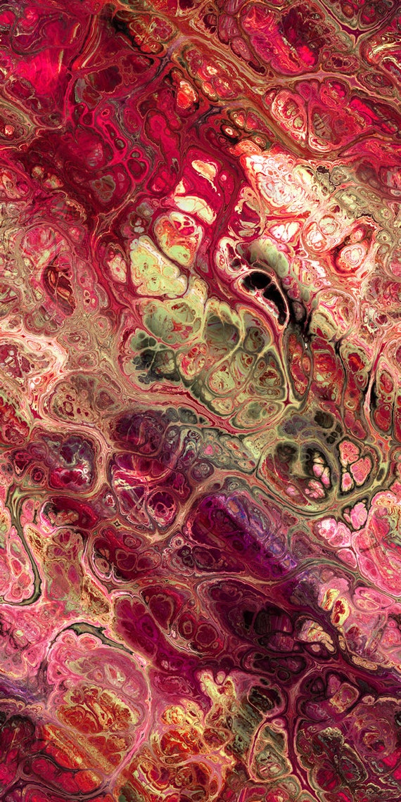 Artisan Designer Fabric Abstract Purple Red Handmade Velvet Upholstery Fabric