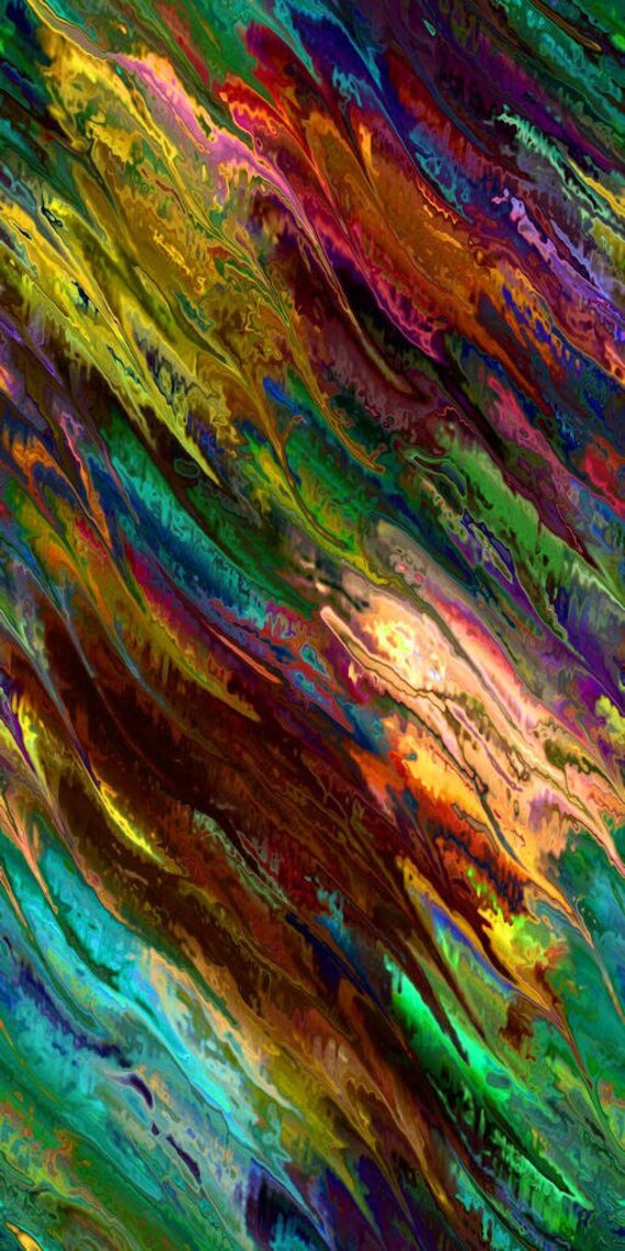 Textile Art Cotton Canvas Upholstery Fabric Fiber Art Fabric Fall Flames Brilliant