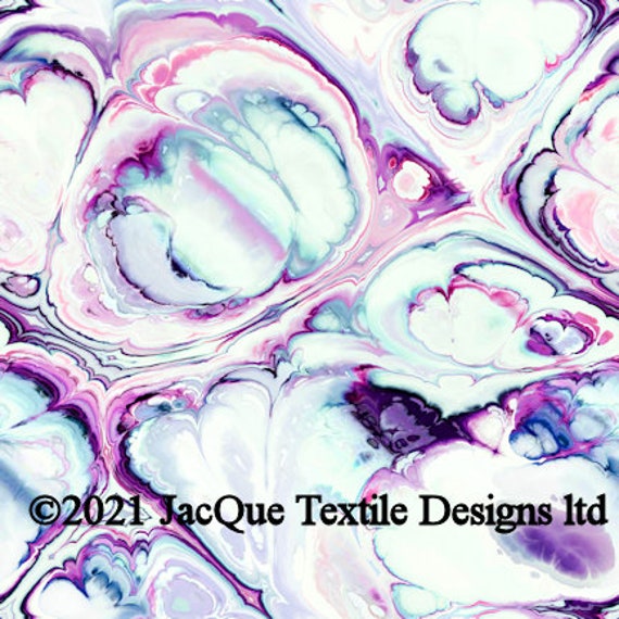 Designer Fabric Abstract Purple Blue Lavender Handmade Velvet Upholstery Fabric