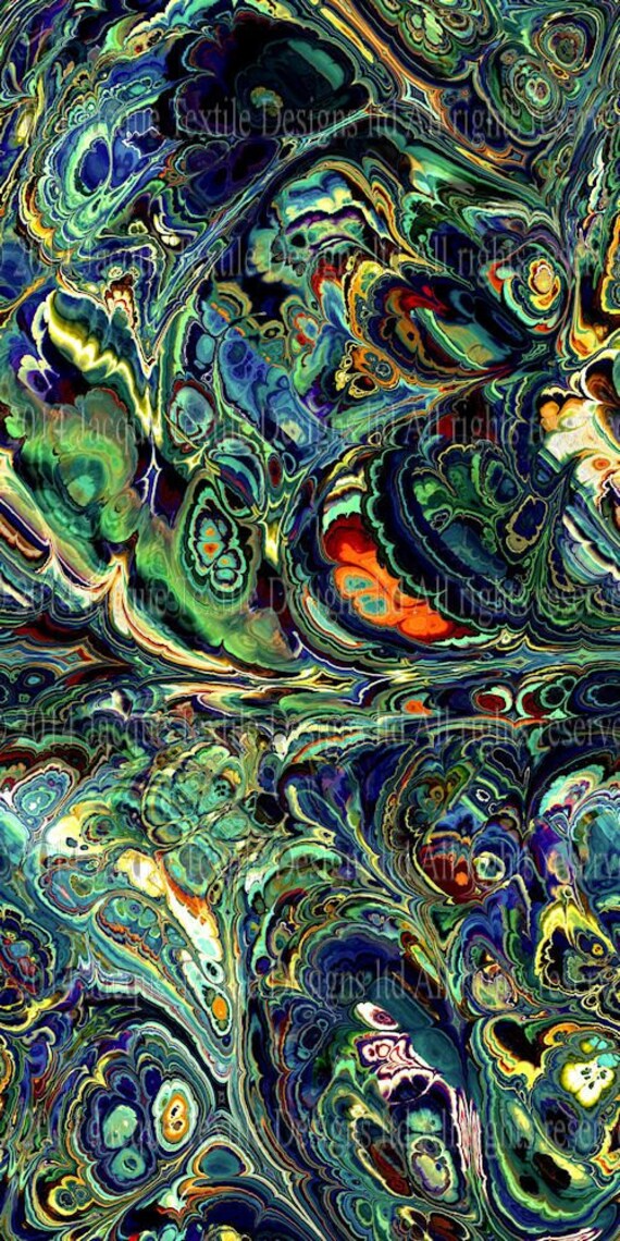 Unique Artist Made Lycra Green Marble Knit Fabric By The Yard Athletic Apparel Swimwear Swim Suit