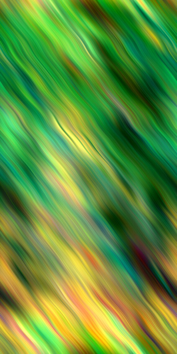 Artisan Created Satin Fabric By The Yard Fiber Art Fabric Green Stripe Watercolor